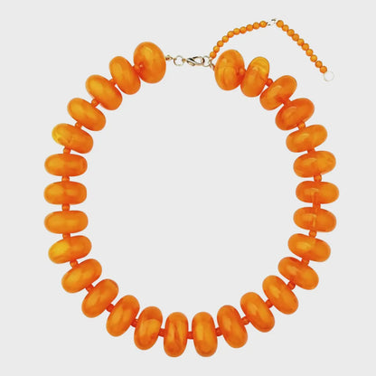 Bailey Beaded Necklace - Orange