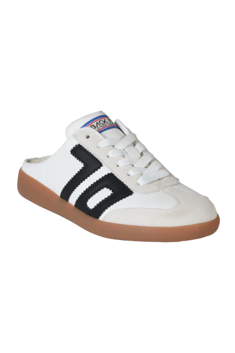 Easter Backless Sneaker - White Black