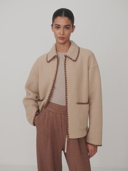 Ruiko Zip-Through Fleece - Light Taupe