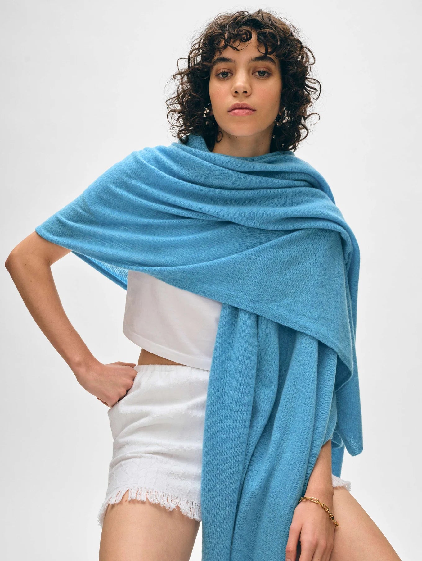 Cashmere Travel Wrap - Mediterranean Heather