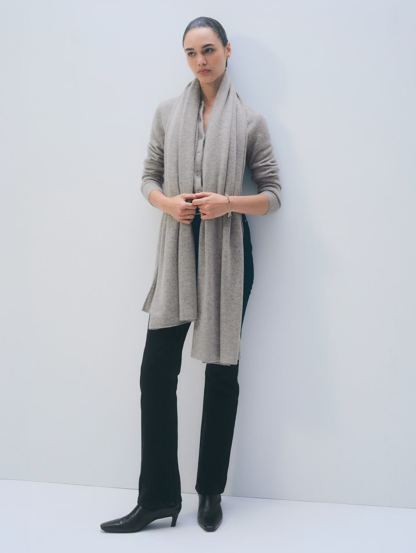 Cashmere Travel Wrap - Grey Heather
