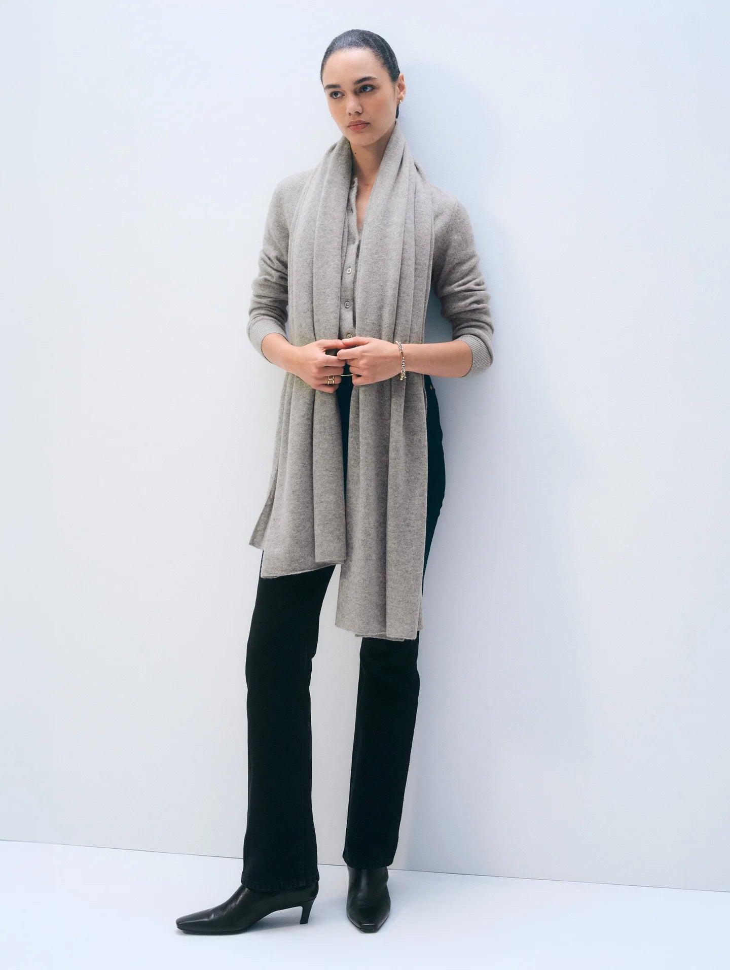 Cashmere Travel Wrap - Grey Heather