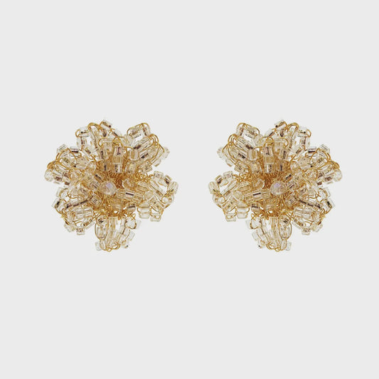 Aster Earrings - Clear/Gold
