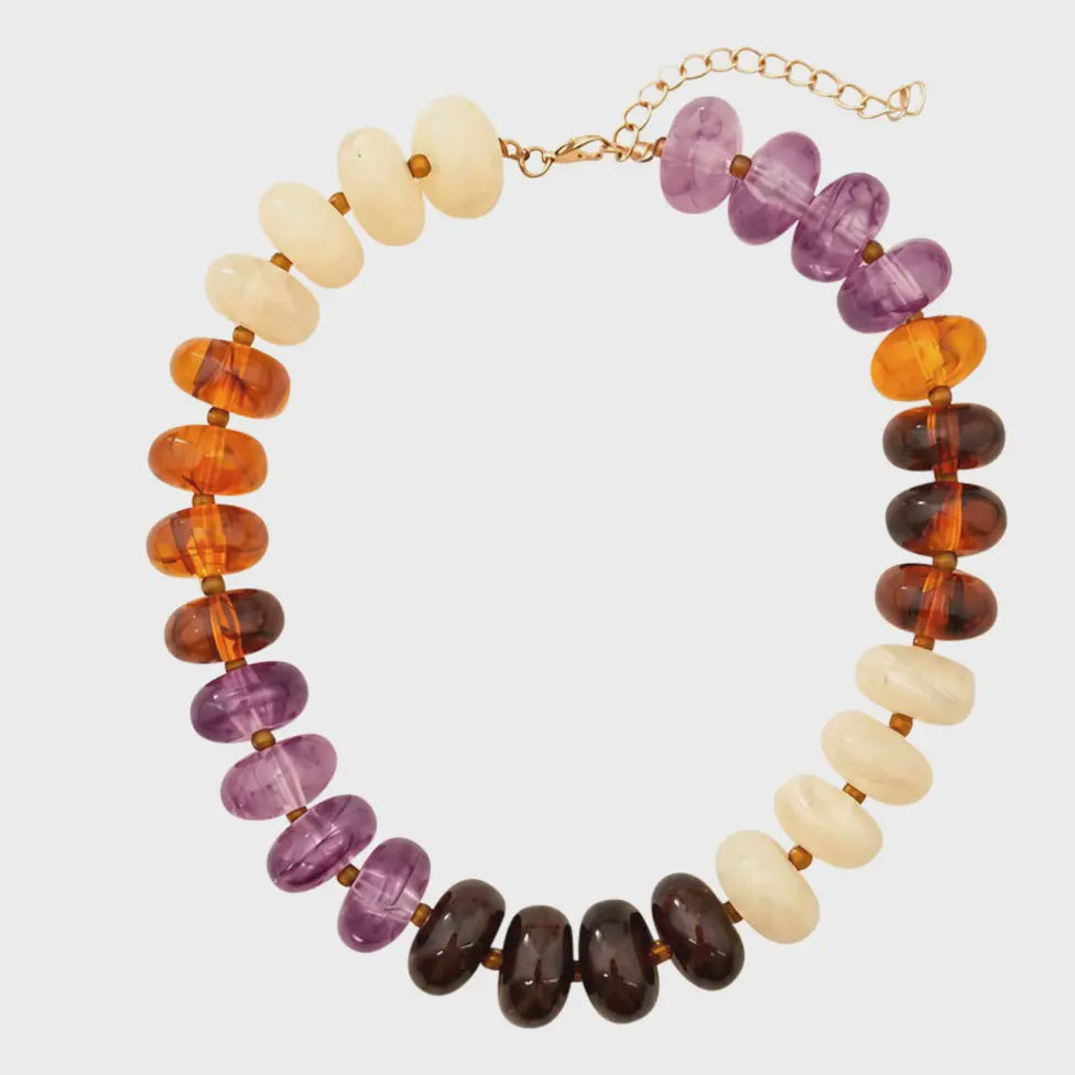 Carina Necklace - Tortoise Purple Mix