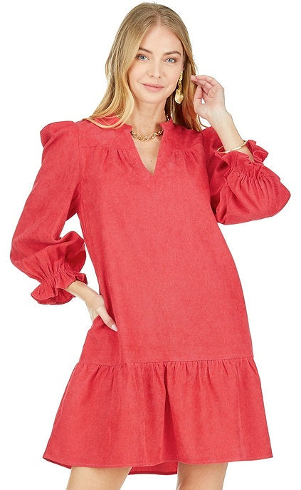 Red Corduroy Dress