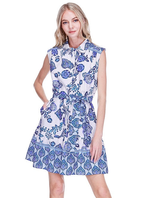 Indigo Trellis Dress