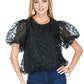 Black Organza Bubble Top