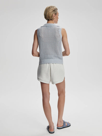 Bains Half Zip Tank - Plein Blue