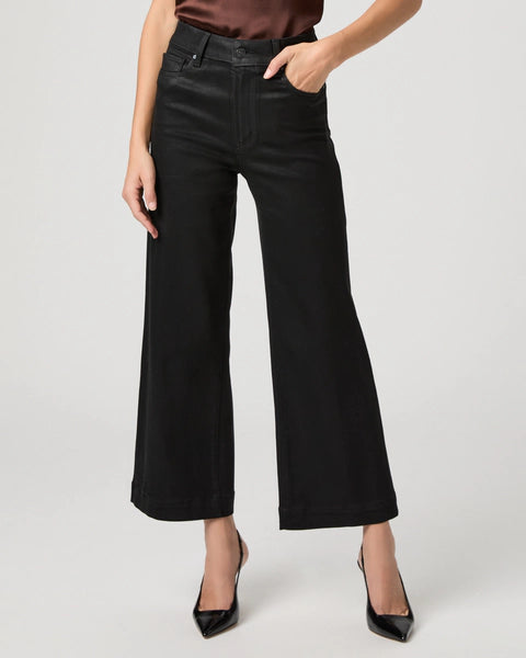 Anessa Wide Leg Jean - Black Fog Luxe Coating