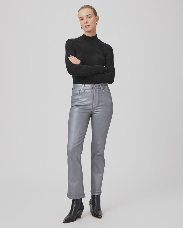 Claudine Flare Jean - Silver Shimmer Luxe Coating