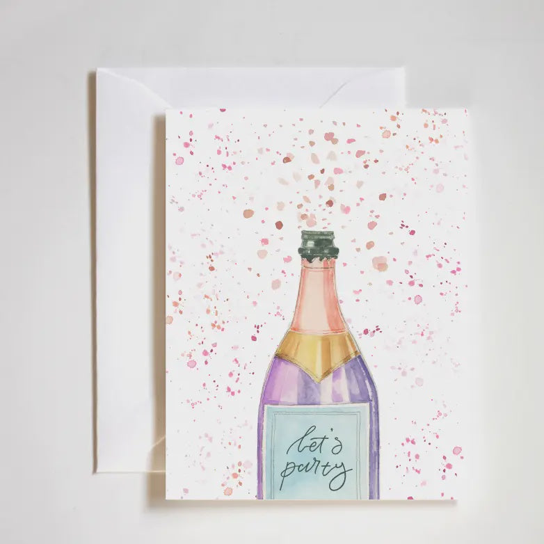 Let's Party Champagne Popping Celebration Card