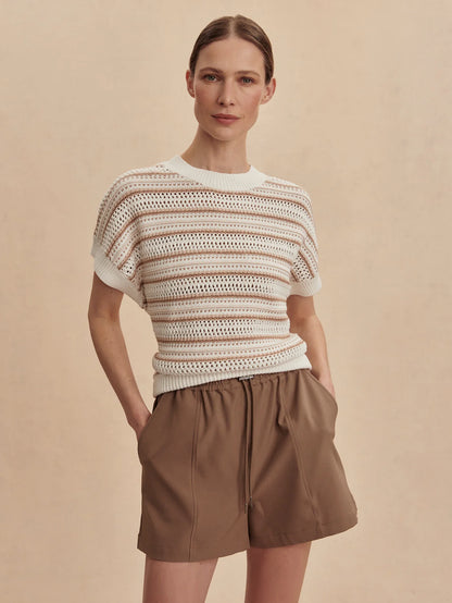 Ciara Stripe Knit Top - Chanterelle Stripe