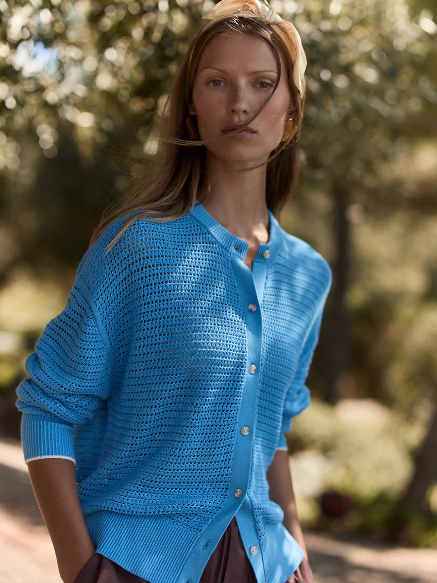 Pembroke Knit Cardigan - Azure Blue