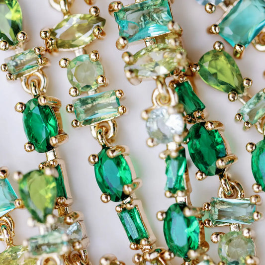 Green Ombre Crystal Duster Earrings
