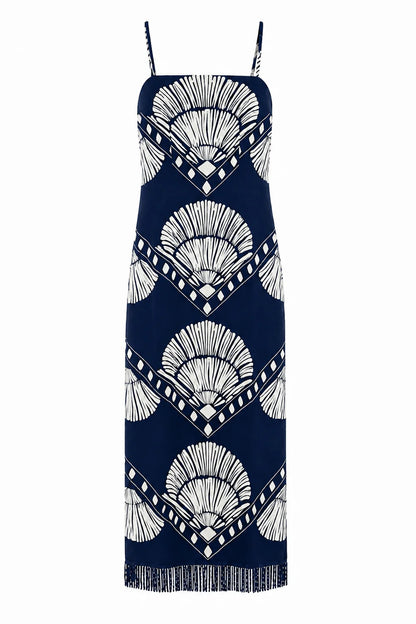 Shannon Midi - Navy Raffia