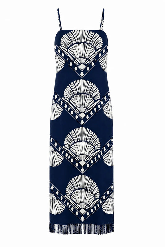 Shannon Midi - Navy Raffia