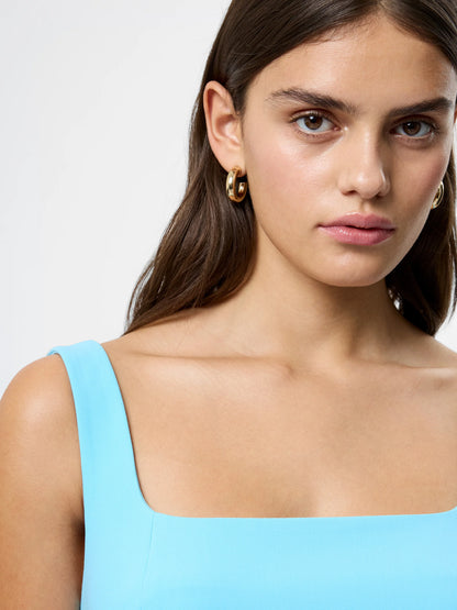 Azra Twill Slit Mini Dress