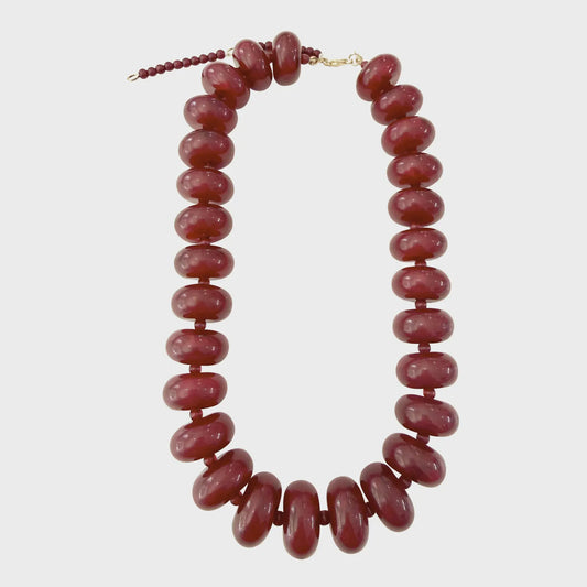 Bailey Beaded Necklace - Maroon