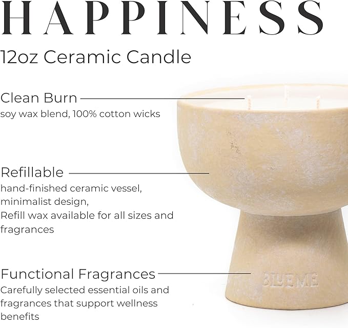 Happiness - Yuzu & Ginger Ceramic Refillable Candle