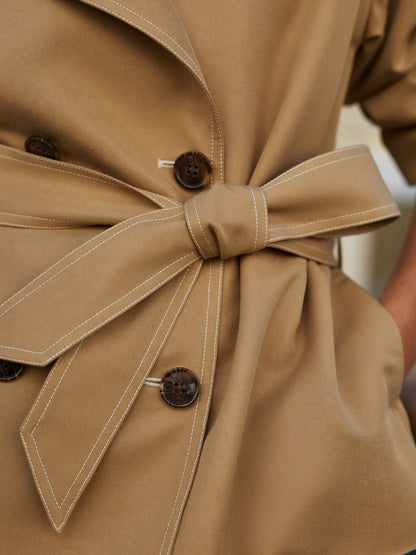 Maddox Short Trench - Light Tan