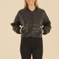 Faux Leather Heart Quilted Jacket