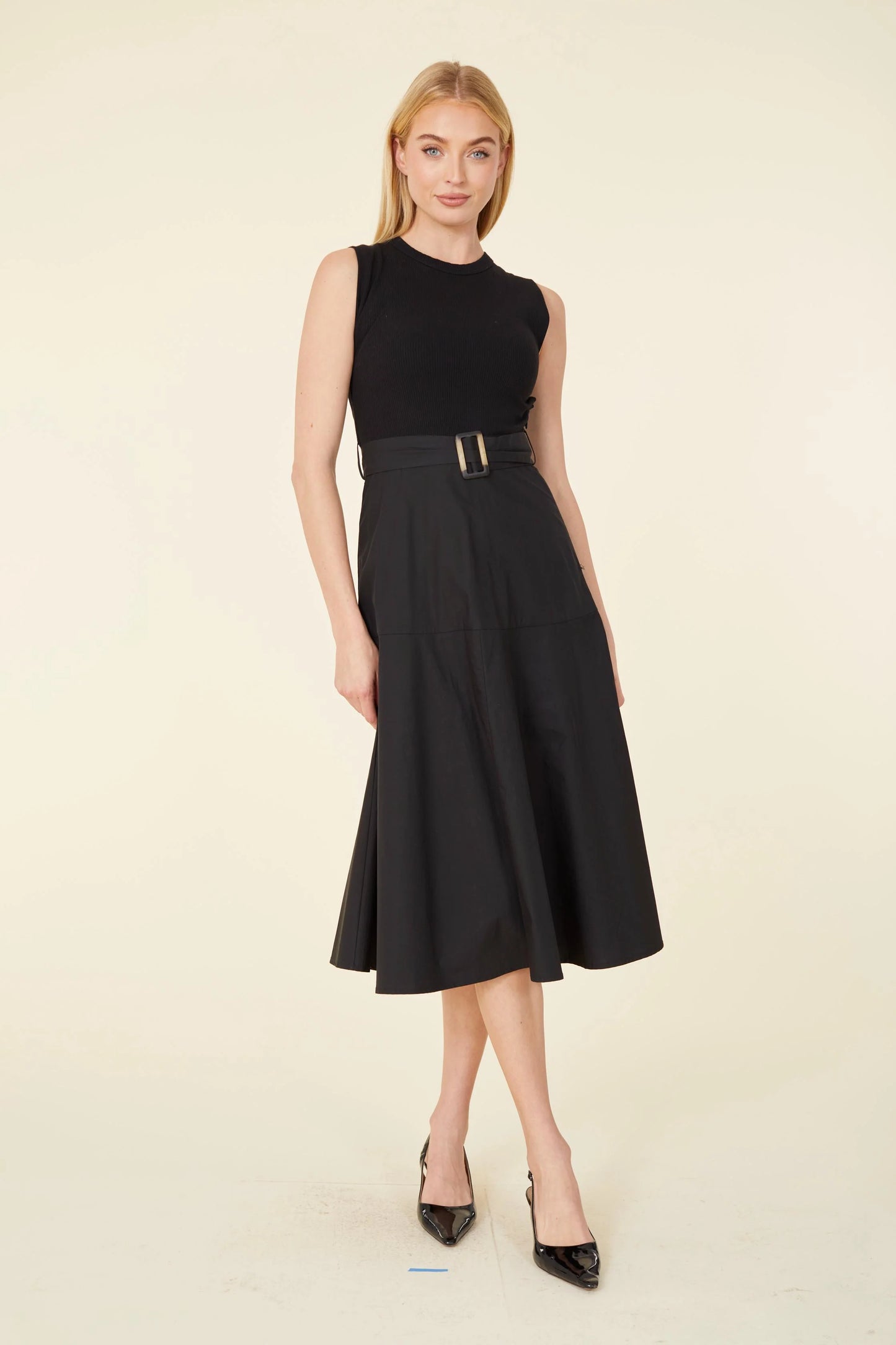 Sleeveless Midi Dress - Black