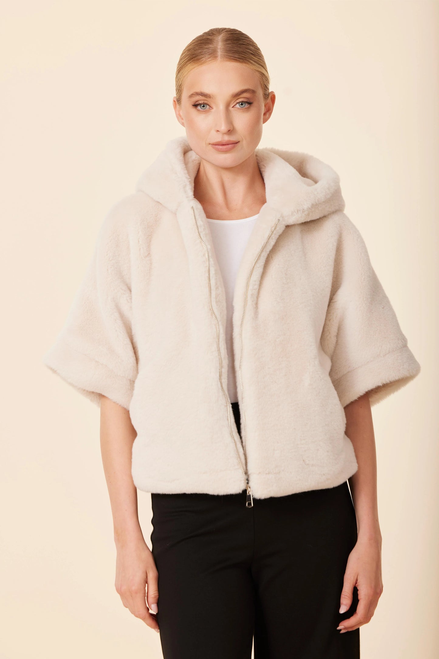 Faux Fur Hoody Topper