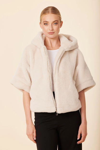 Faux Fur Hoody Topper