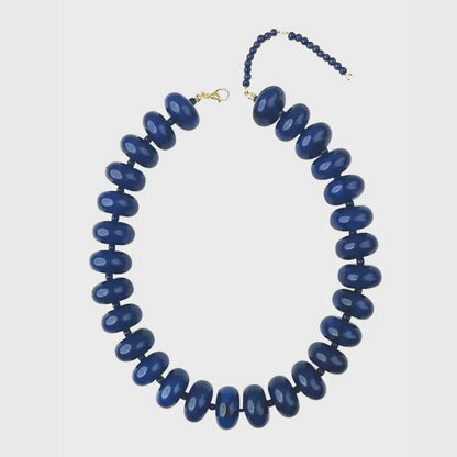 Bailey Beaded Necklace - Navy