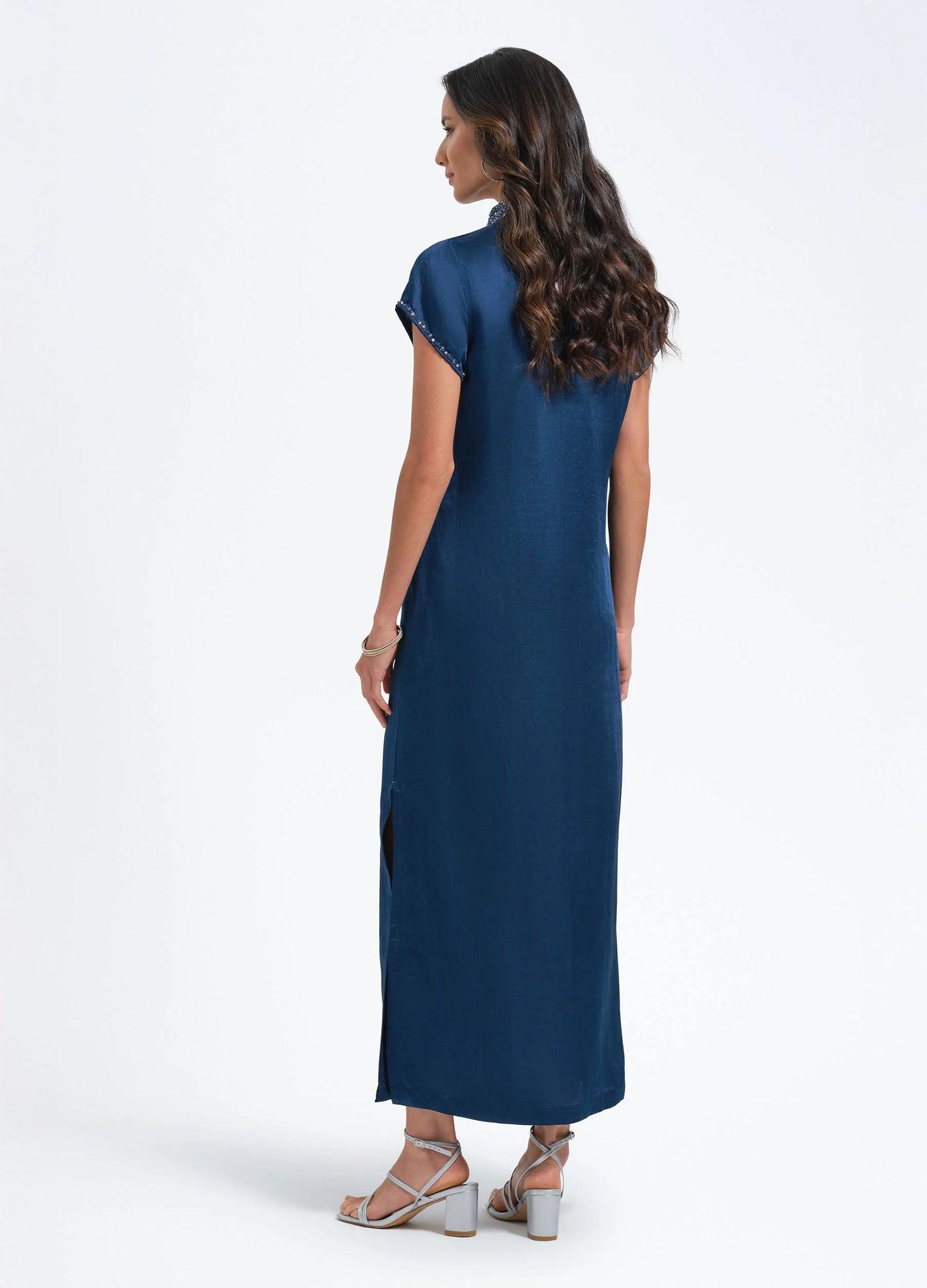 Meg Cap Sleeve Caftan - Navy