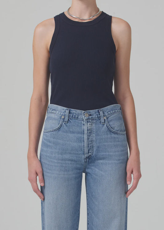 Isabel Rib Tank in Navy