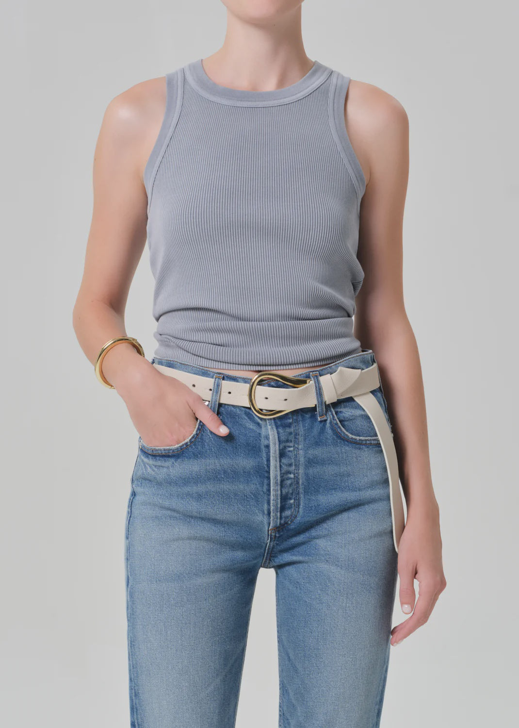 Isabel Rib Tank In Hematite