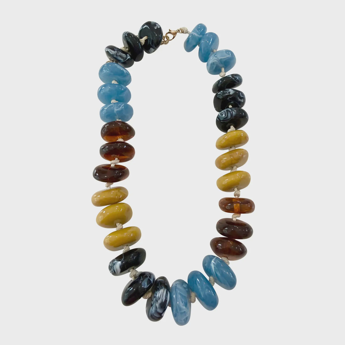 Las Olas Necklace - Tan/Light Blue Mix