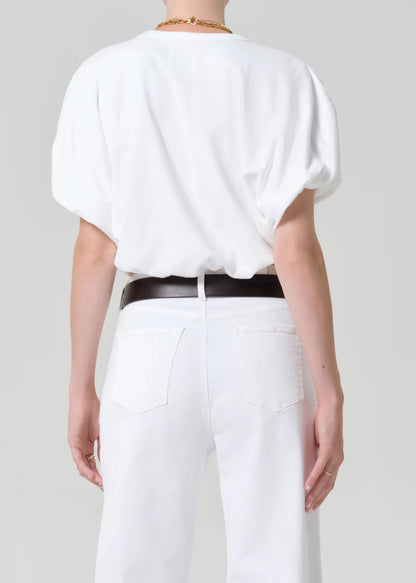 Gia Bubble Tee In Soft White