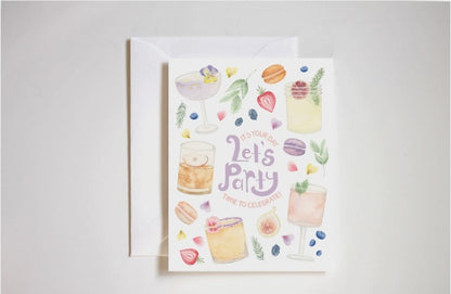 Let's Party Cocktail Birthday Card