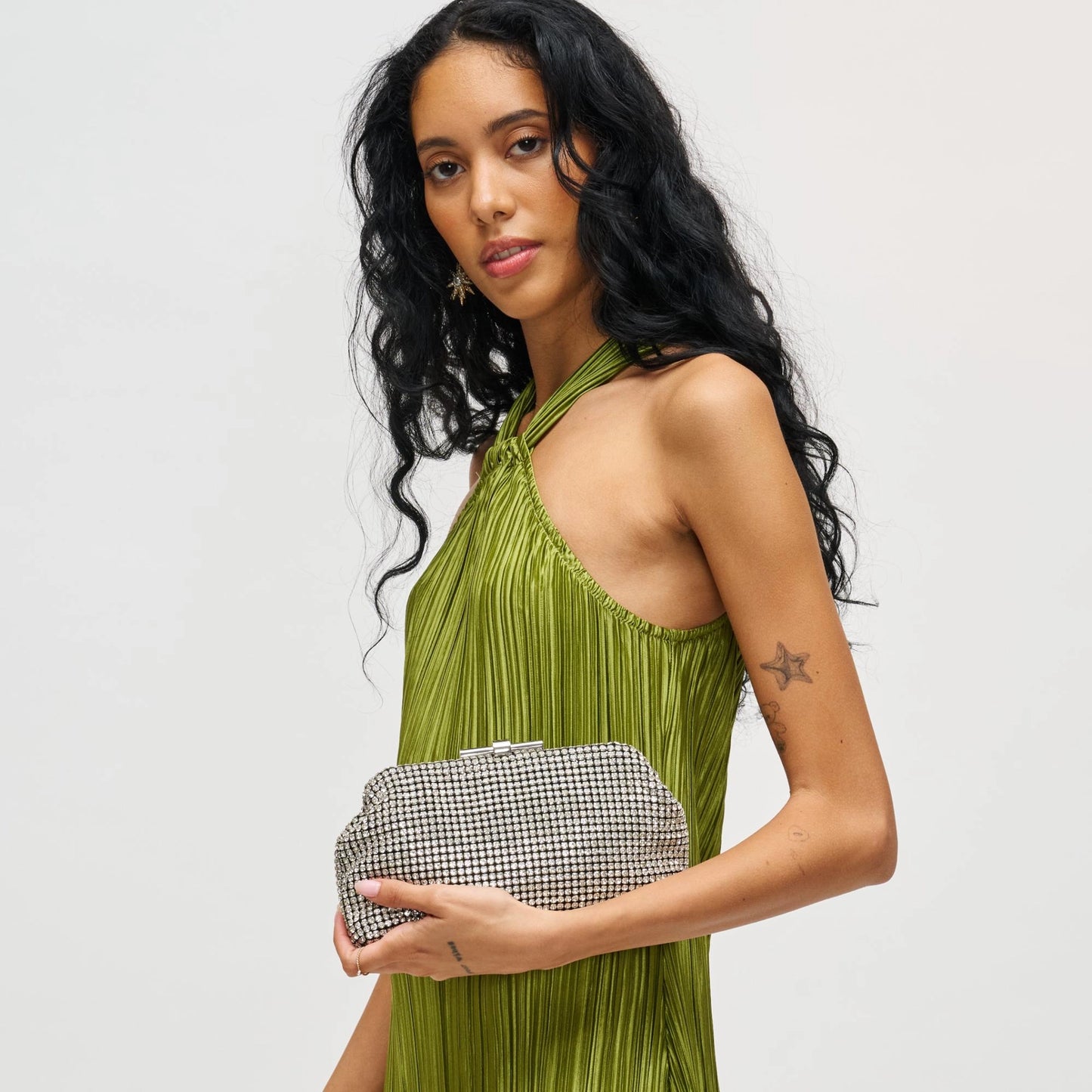 Delfina Evening Bag - Silver