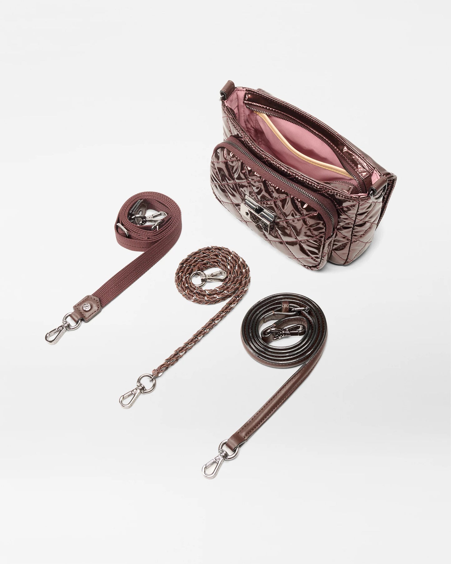 Bordeaux Lacquer Small Crosby Lock Crossbody