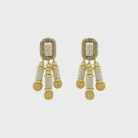 Nara Chandelier Earrings - White