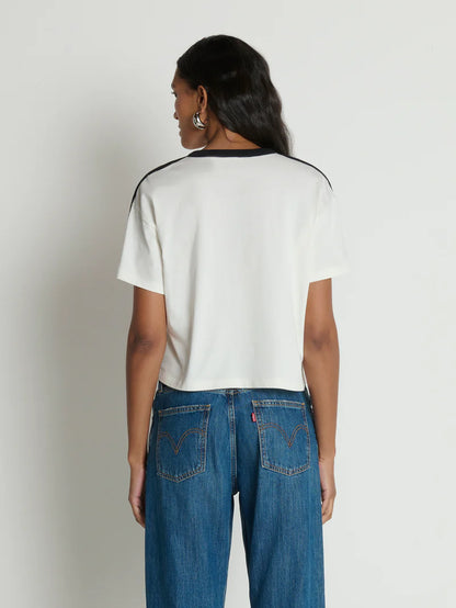 Ada Button Tee - Porcelain Color Block