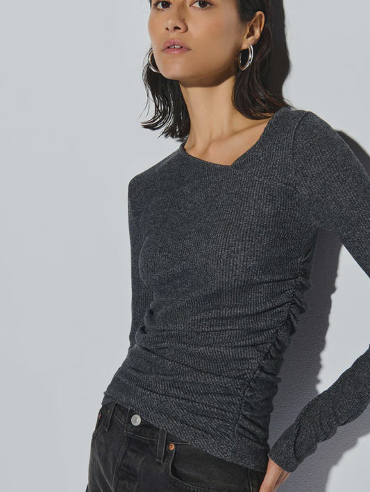 Arlo Top-Marled Grey