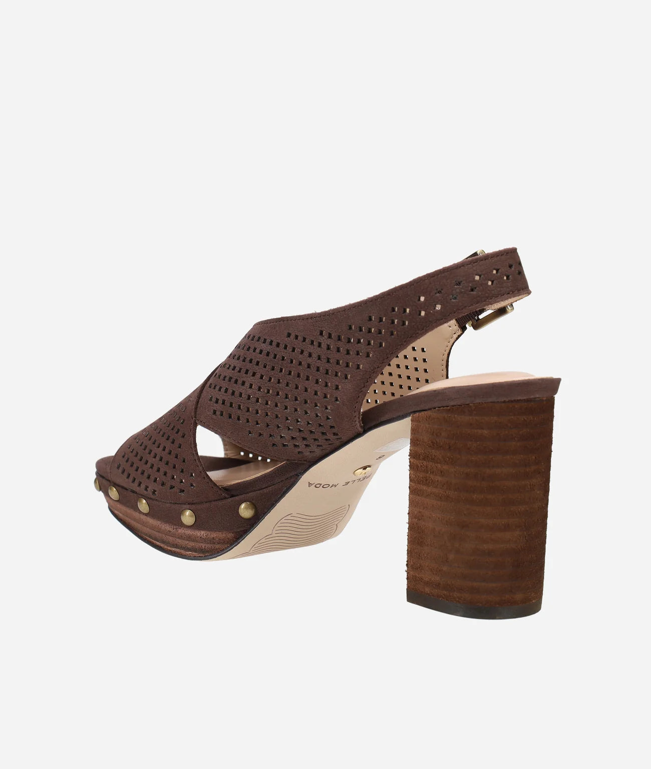 Ambree Heel - Chocolate Perforated Nubuck