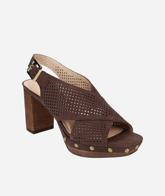 Ambree Heel - Chocolate Perforated Nubuck