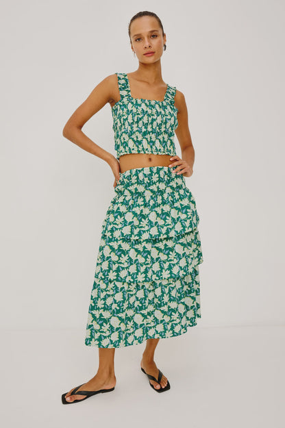 Belle Skirt - Green Mayflower