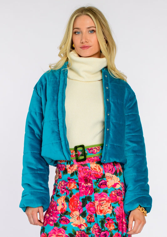 Frankie Bomber in Solid Turquoise