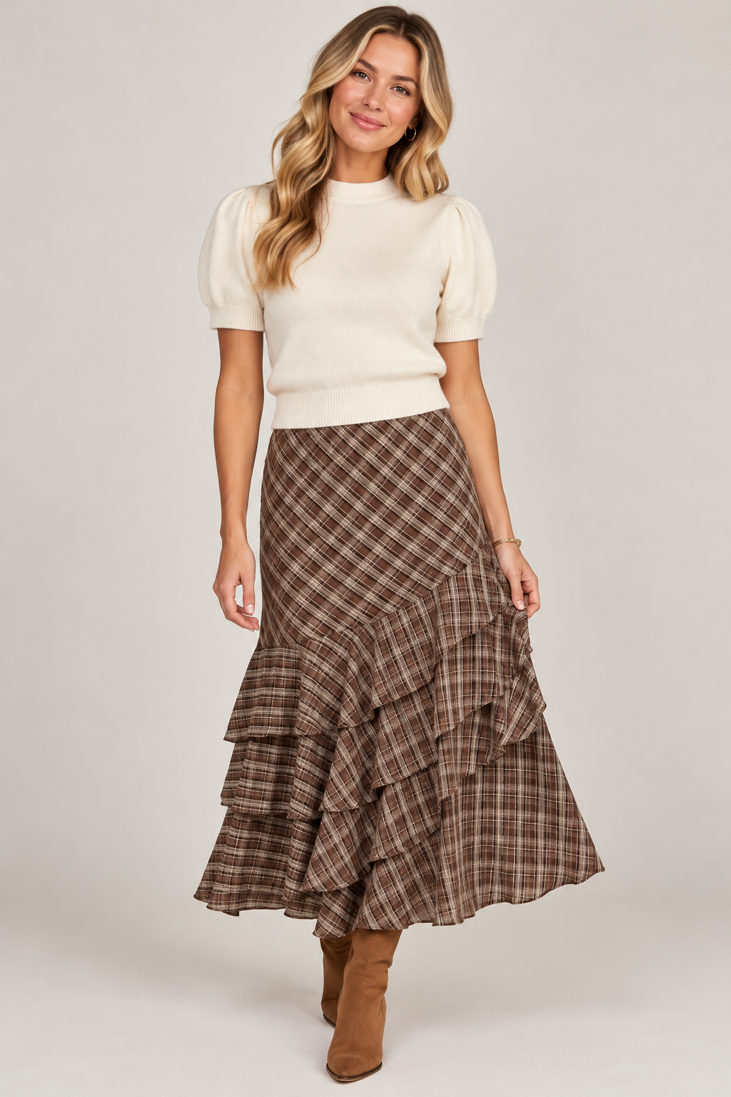 Briar Plaid Midi Skirt