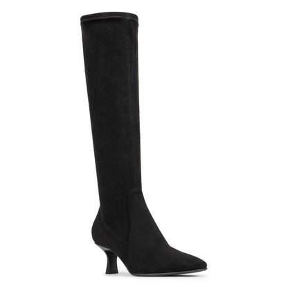Foxi Stretch Kitten Heel Boot - Black