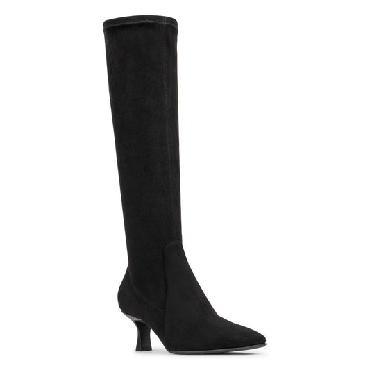 Foxi Stretch Kitten Heel Boot - Black