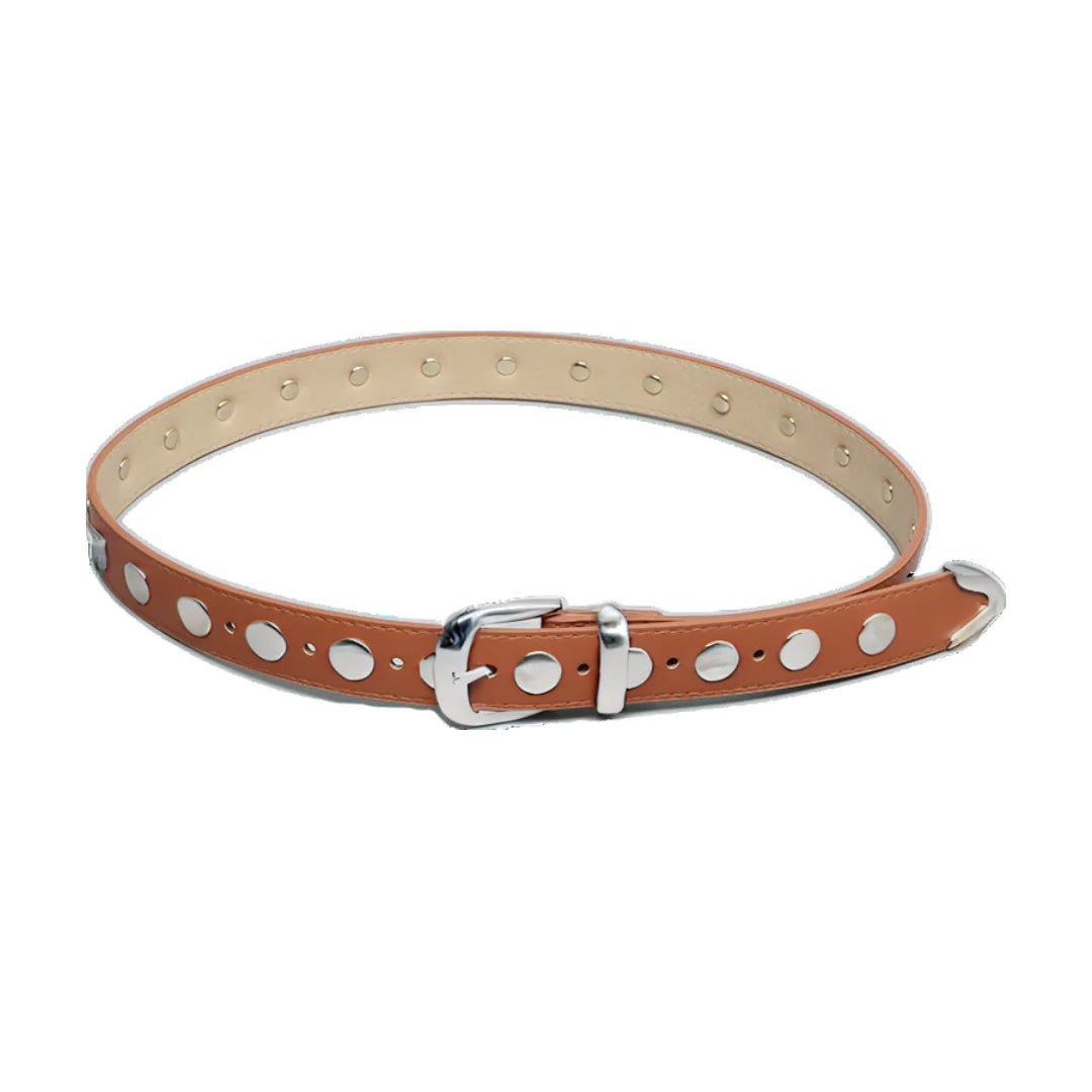 Kace Belt - Silver/Saddle