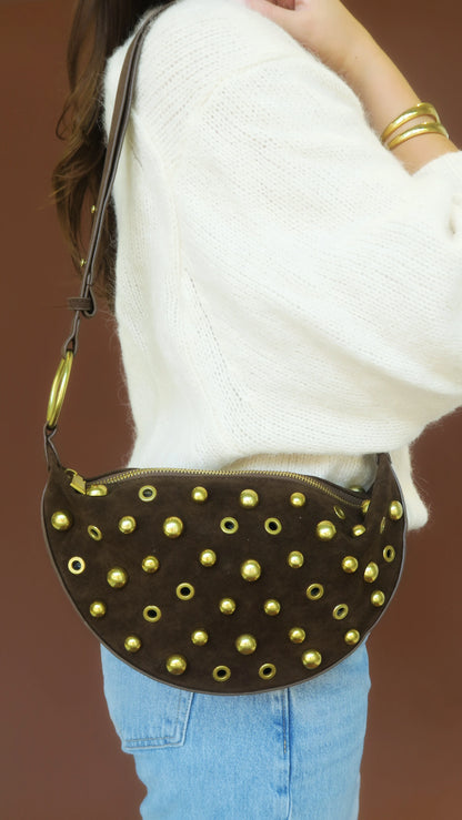 Sloane Studded Bag - Brown
