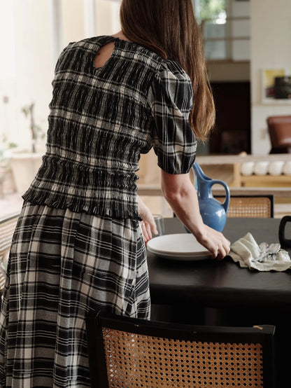 Cheryl Top - Plaid Rigato